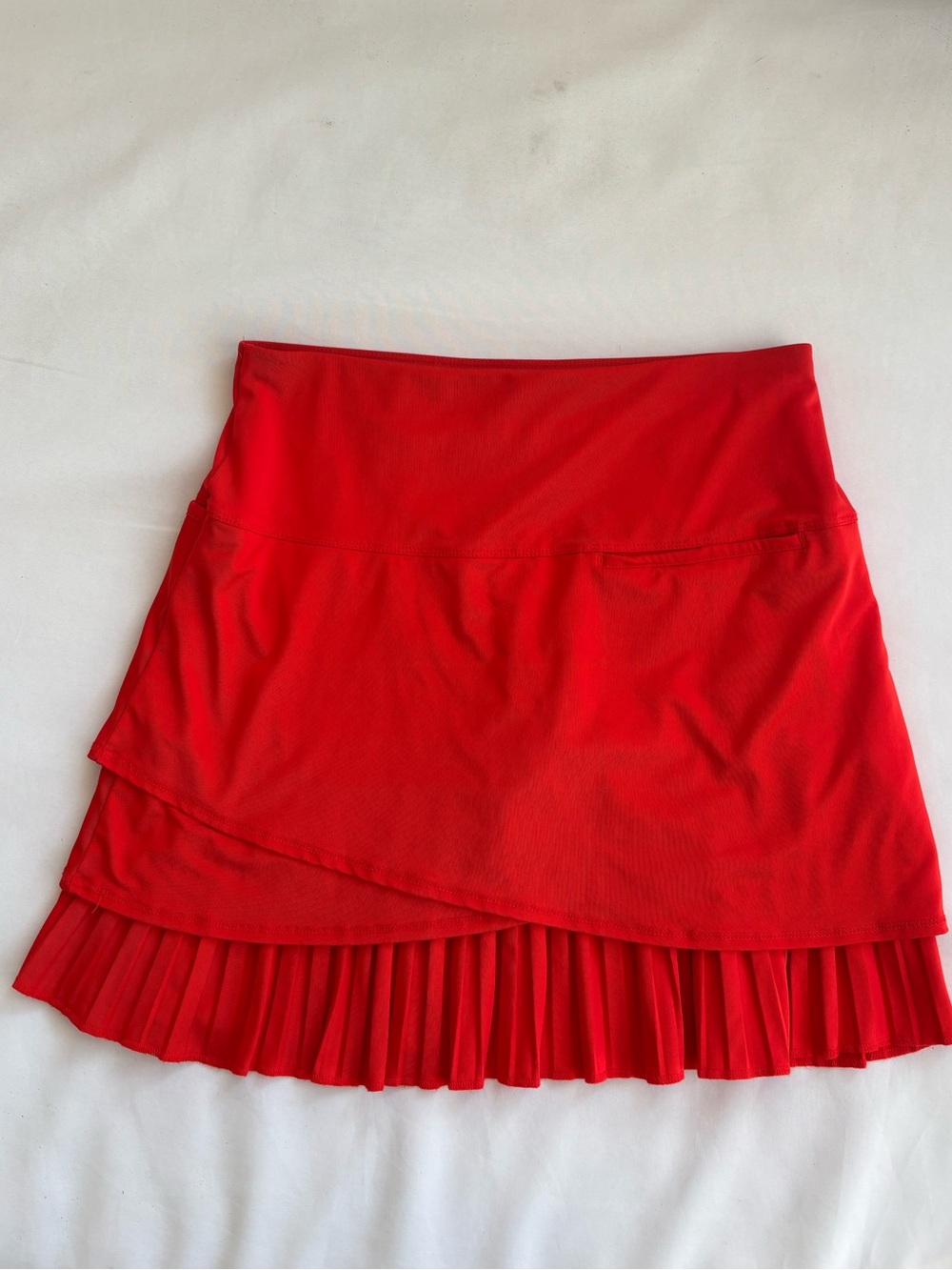 Lucky in Love bright orange size 8-10 tennis skirt with ruffle hem